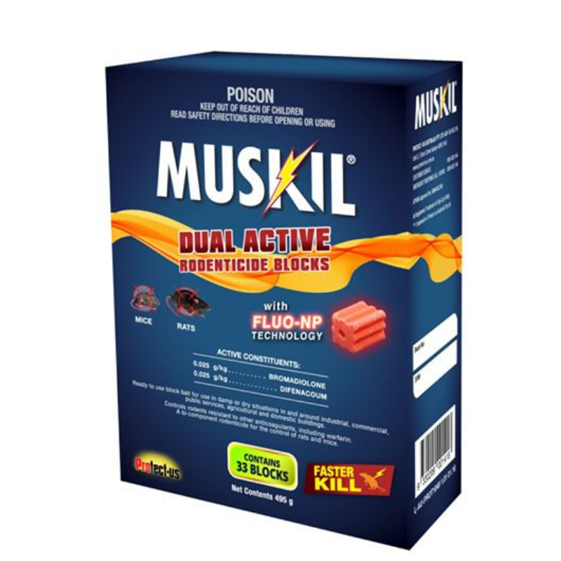 Muskil Dual Active Rodenticide Blocks